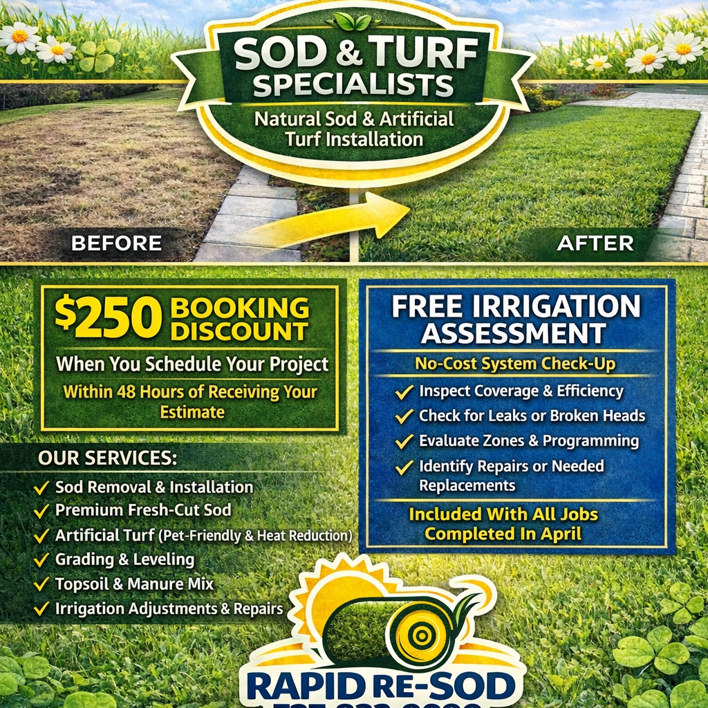 Rapid Re-Sod Facebook ad: Spring is officially here!