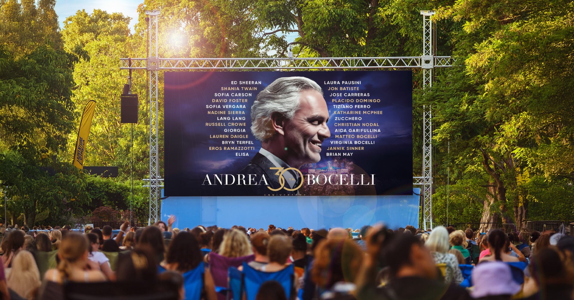 Adventure Cinema Facebook ad: Andrea Bocelli Outdoor Cinema Celebration at Ludlow Castle