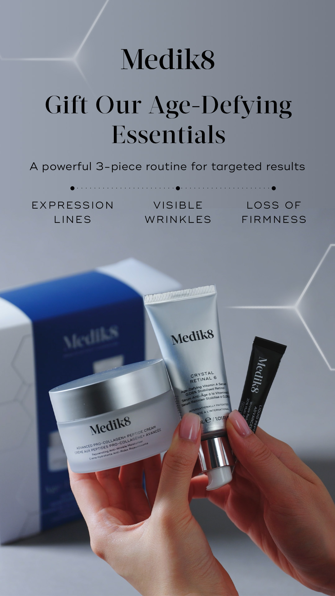 Medik8 Facebook ad: Clinically Proven. Expertly Curated.