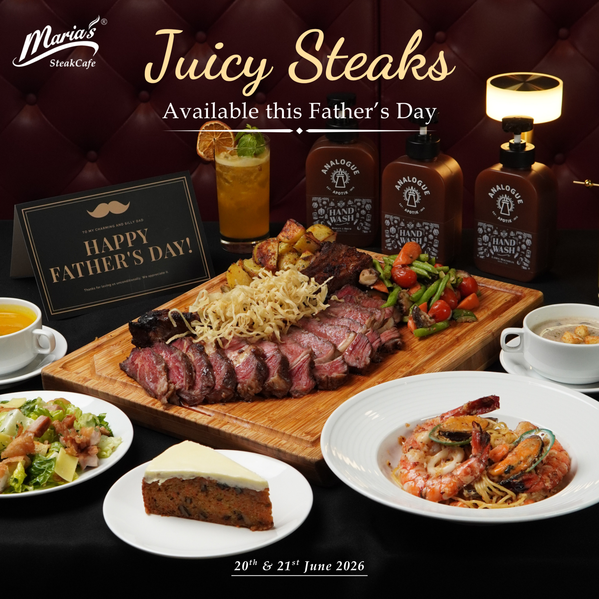 Maria's Steakcafe Facebook ad: This Father's Day, gather the family and celebrateโฆ