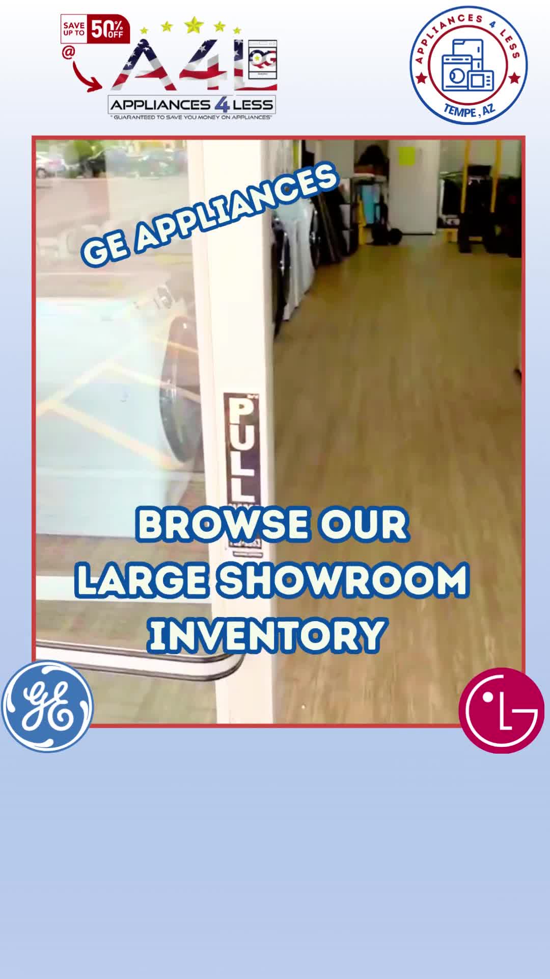 Appliances 4 Less Tempe AZ Facebook ad: UP TO 70% OFF ALL APPLIANCES