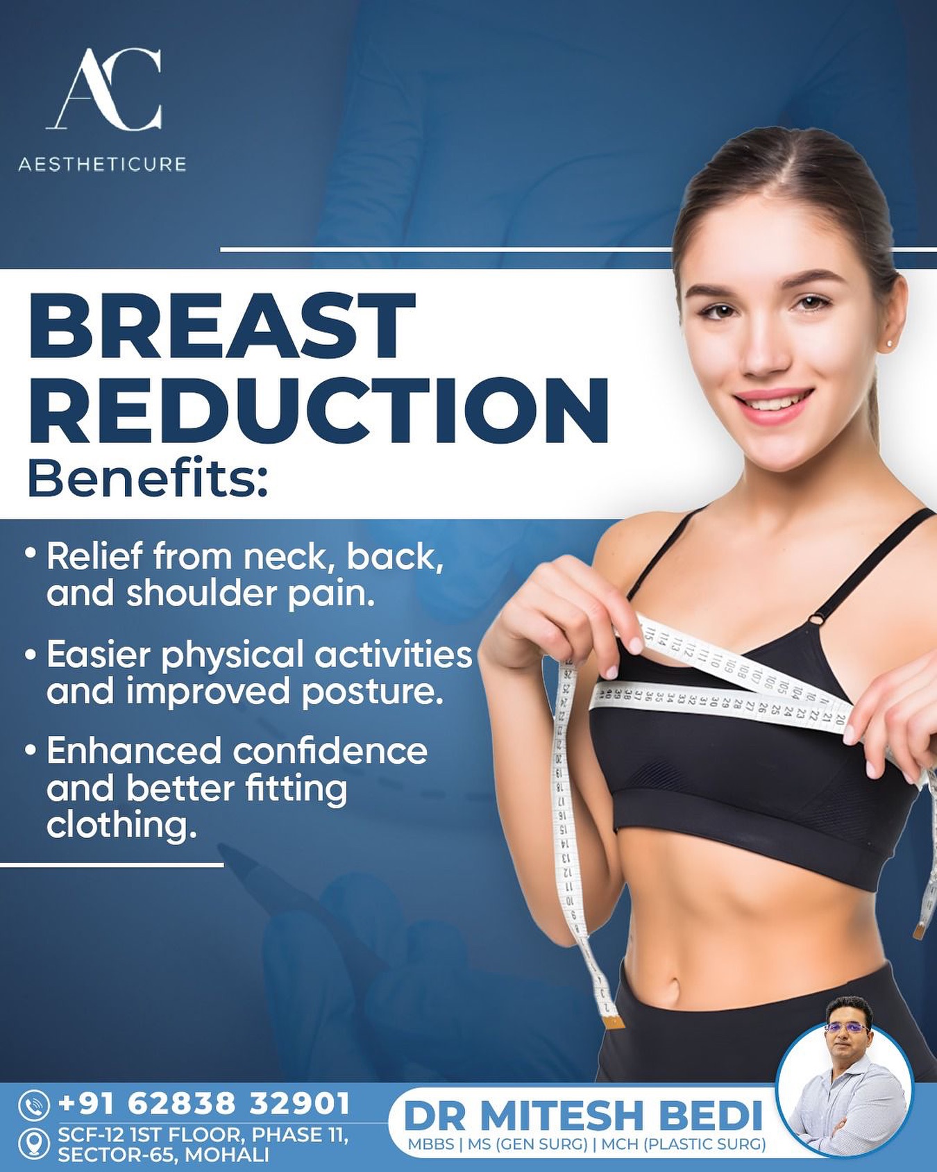 AesthetiCure Facebook ad: Experience comfort, improved posture, and renewed…