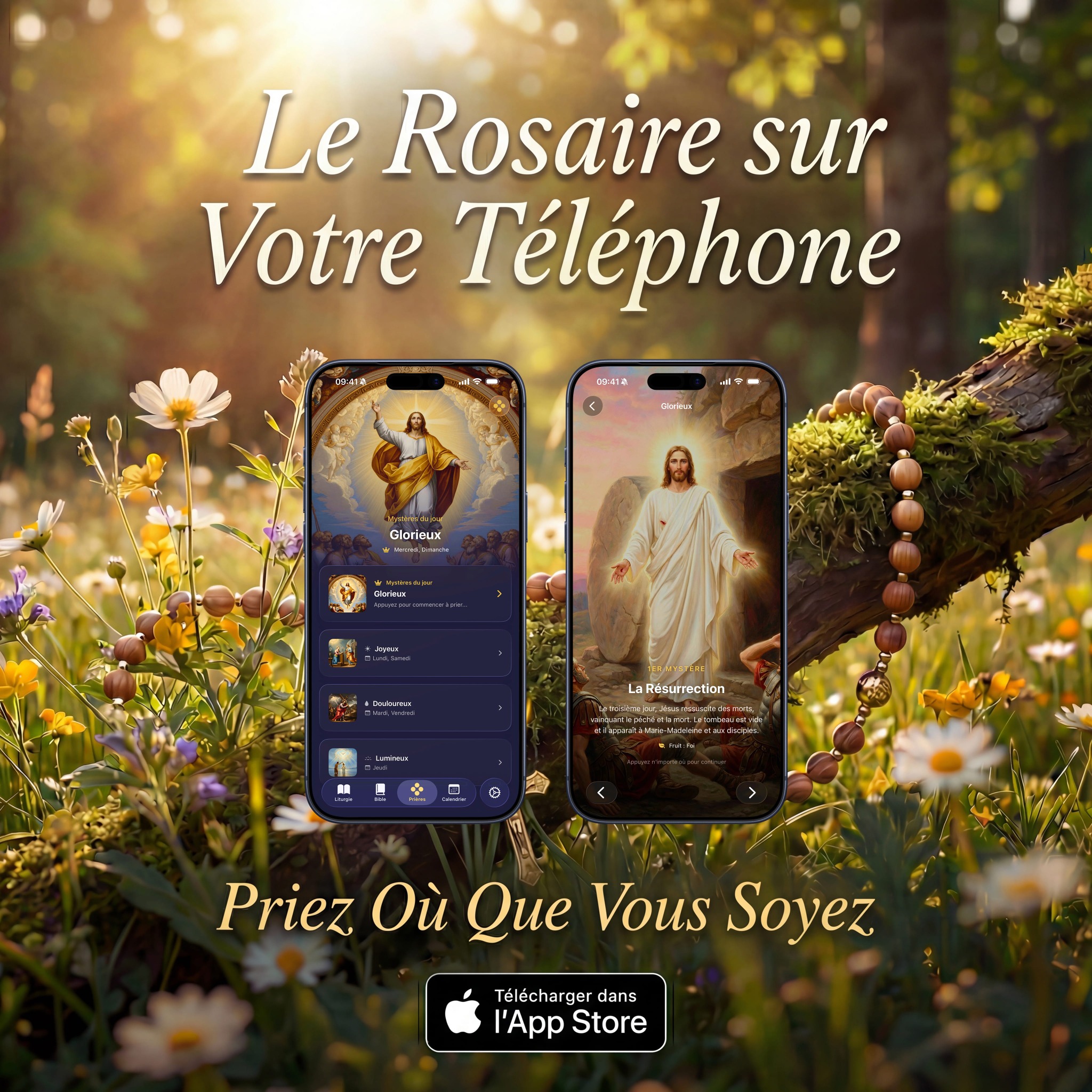Lumen Facebook ad: Le Rosaire sur Votre Téléphone