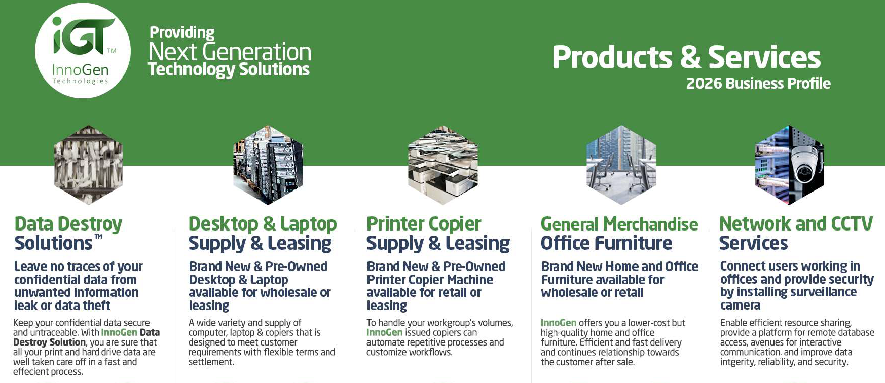 InnoGen Technologies Corp. Facebook ad: We are a trusted provider of IT equipment…