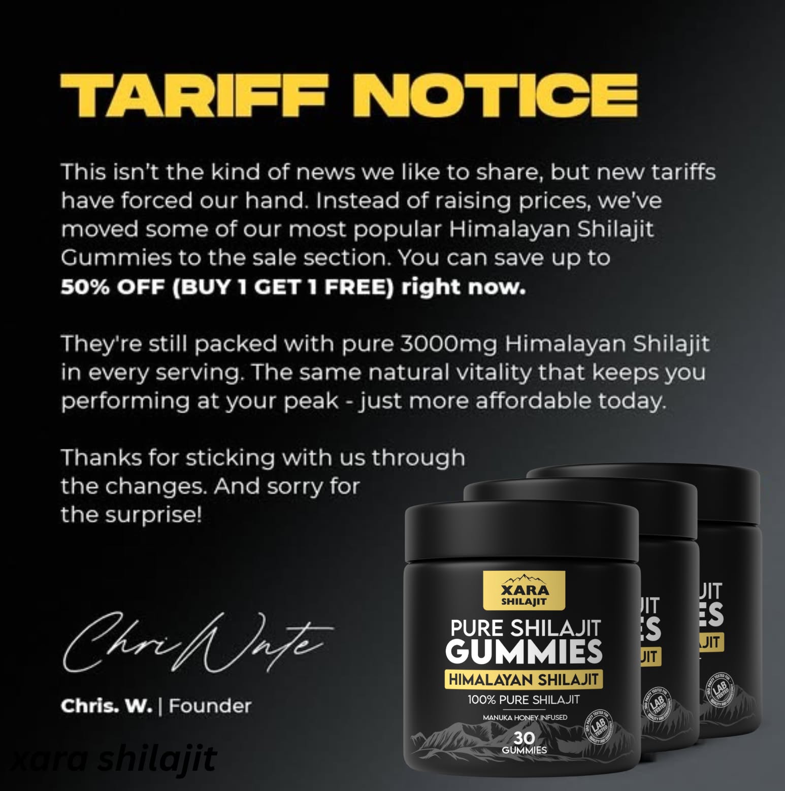 Xara Shilajit Facebook ad