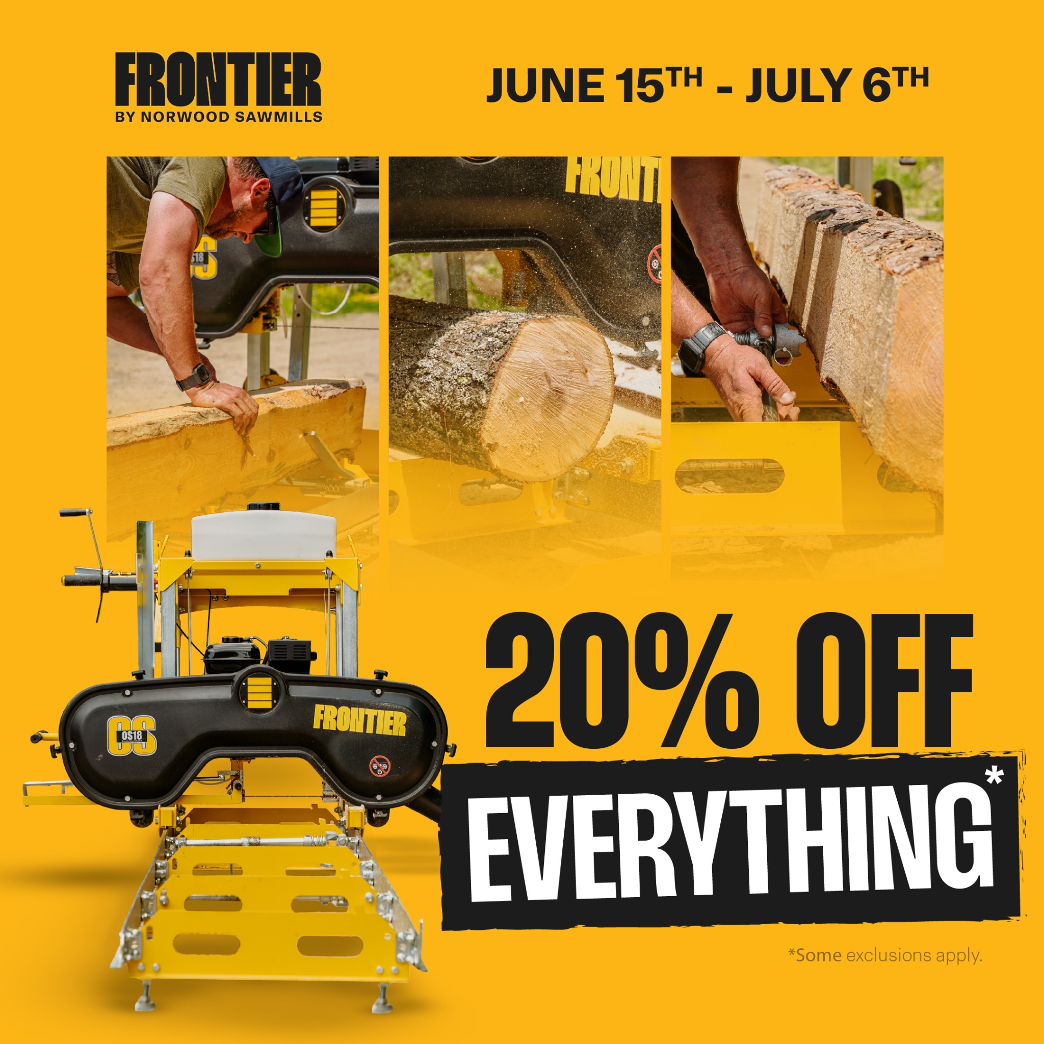 Frontier Sawmills Facebook ad from Jun 15, 2026