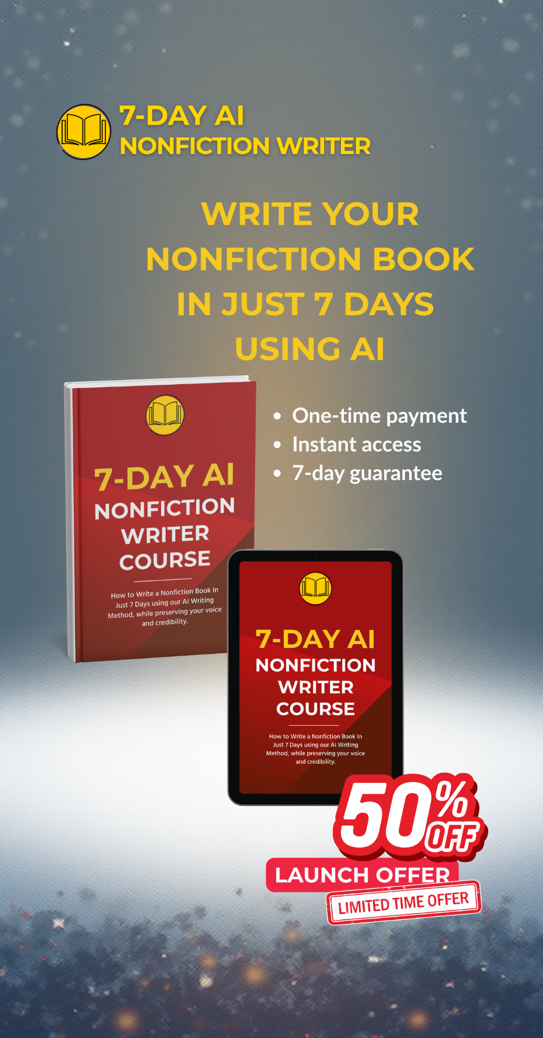 7 Day AI Writer Facebook ad from Apr 6, 2026