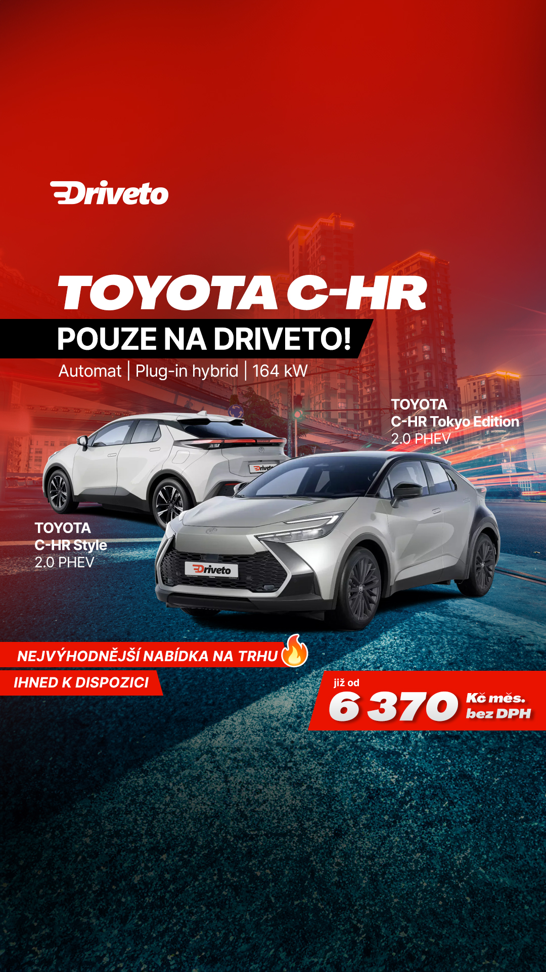 Driveto Facebook ad: Toyota C-HR Tokyo Edition bez akontace!