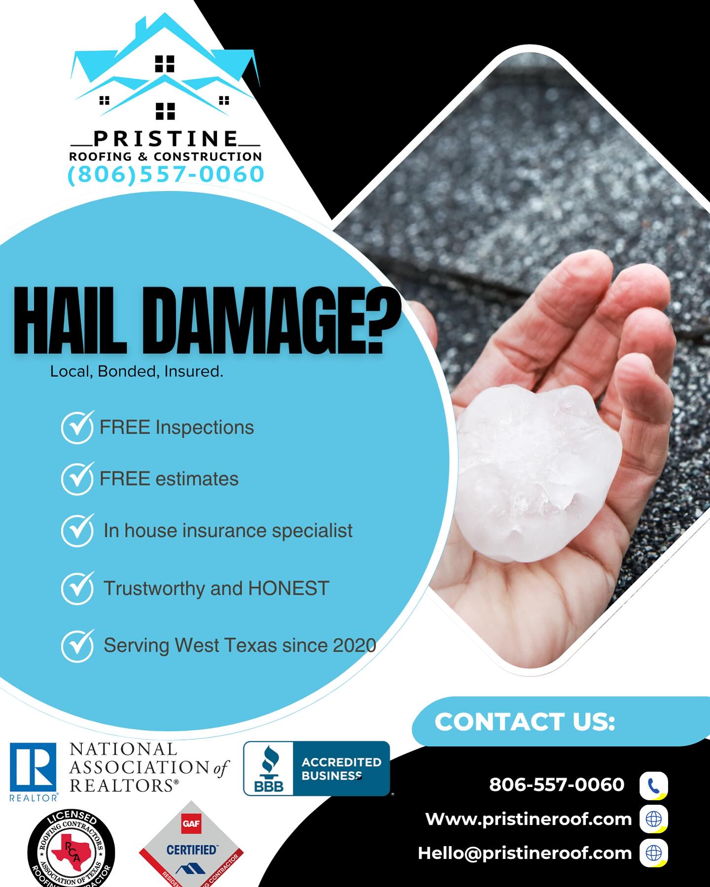 Pristine Roofing & Construction Facebook ad