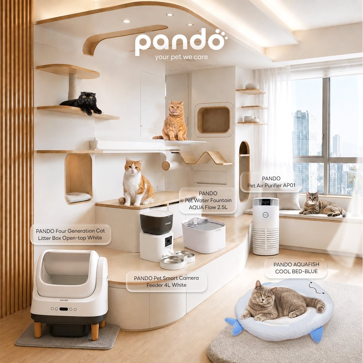PANDO Facebook ad: Minimal White Cat Room Ideas By PANDO