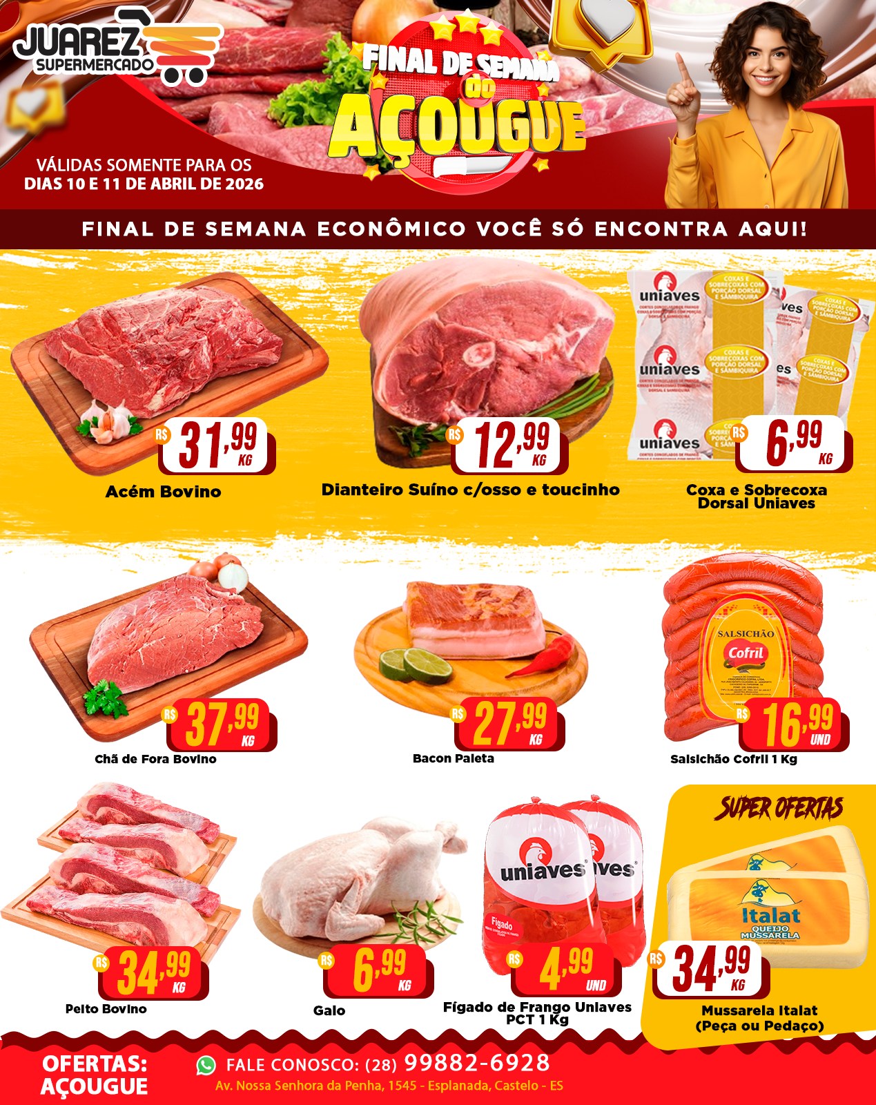 Supermercado Juarez Facebook ad: Final de semana chegou com tudo no Supermercado…