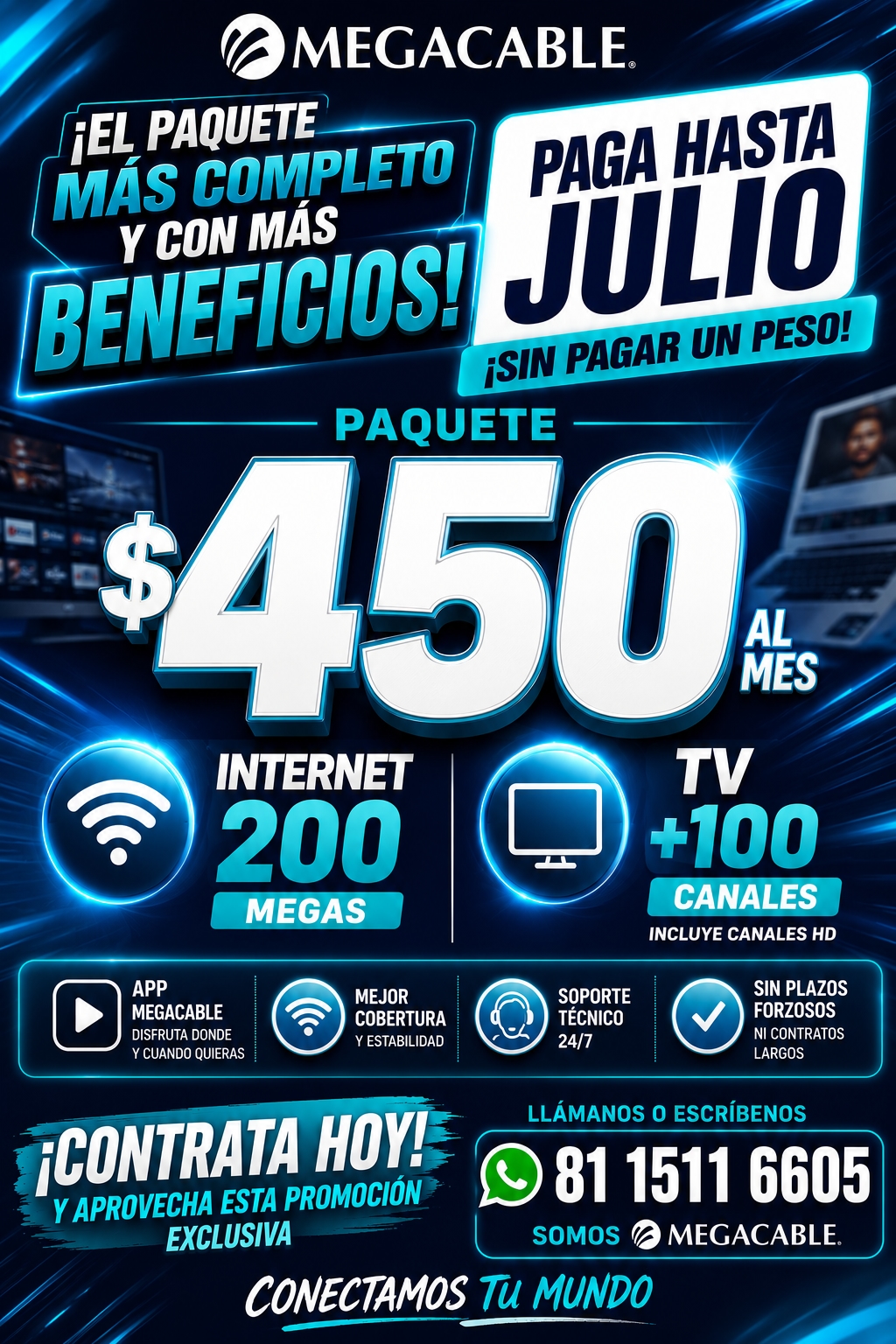 Josue Megacable Facebook ad: AMIGOS ESTAMOS INSTALANDO MEGACABLE