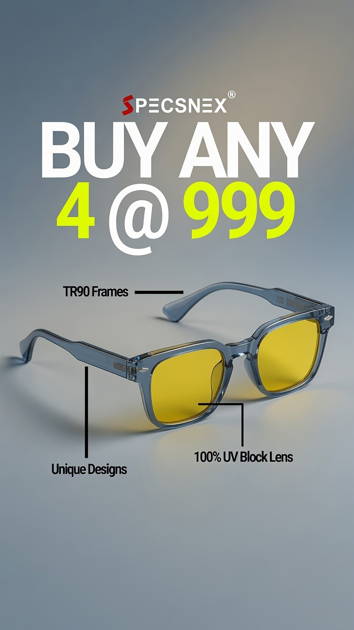Specsnex Facebook ad: 4 Premium Frames for ₹999? Ending Tonight!