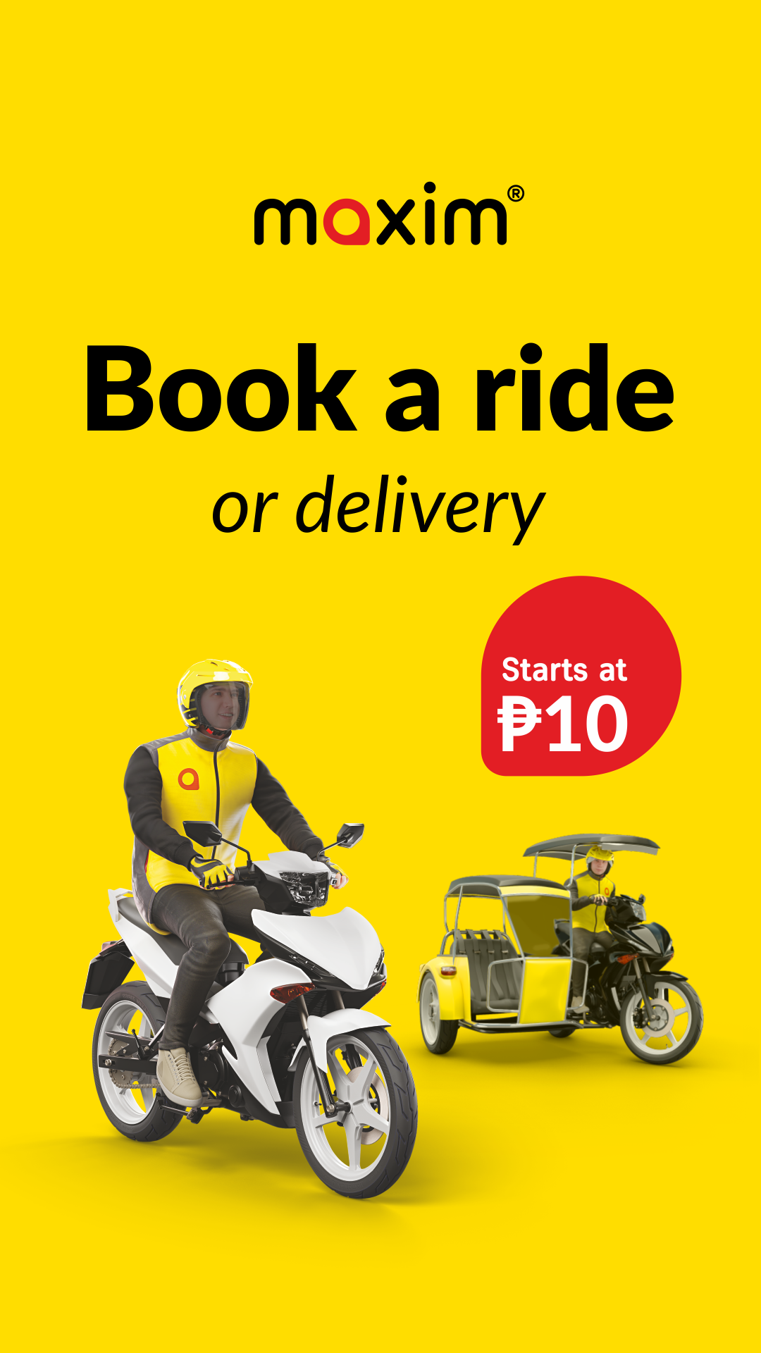 Maxim - rides & food delivery Facebook ad from May 19, 2026