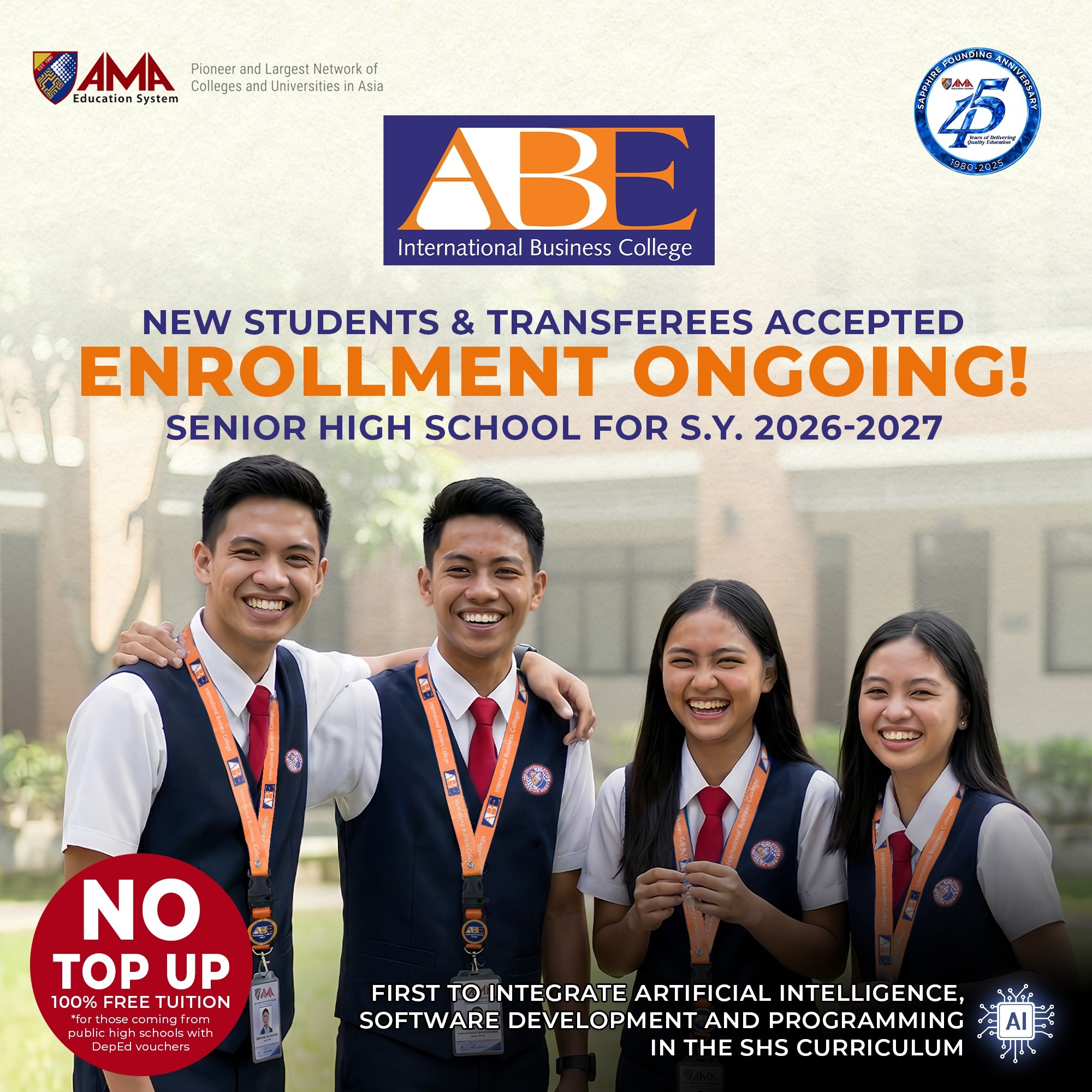 ABE International Business College Facebook ad: 𝗟𝗜𝗠𝗜𝗧𝗘𝗗 𝗧𝗜𝗠𝗘 𝗢𝗙𝗙𝗘𝗥 EARLY BIRD PROMO FOR…