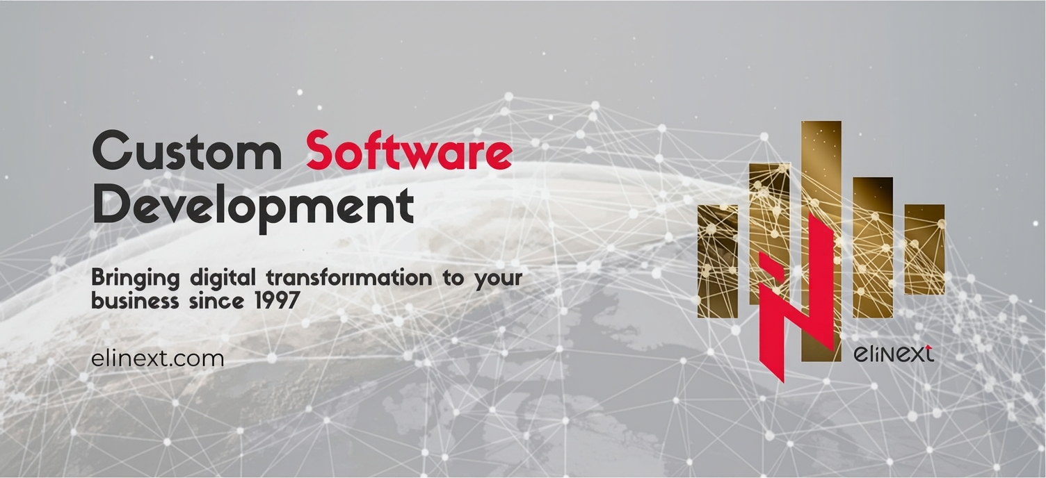 Elinext Facebook ad: Elinext is a custom software & AI development…