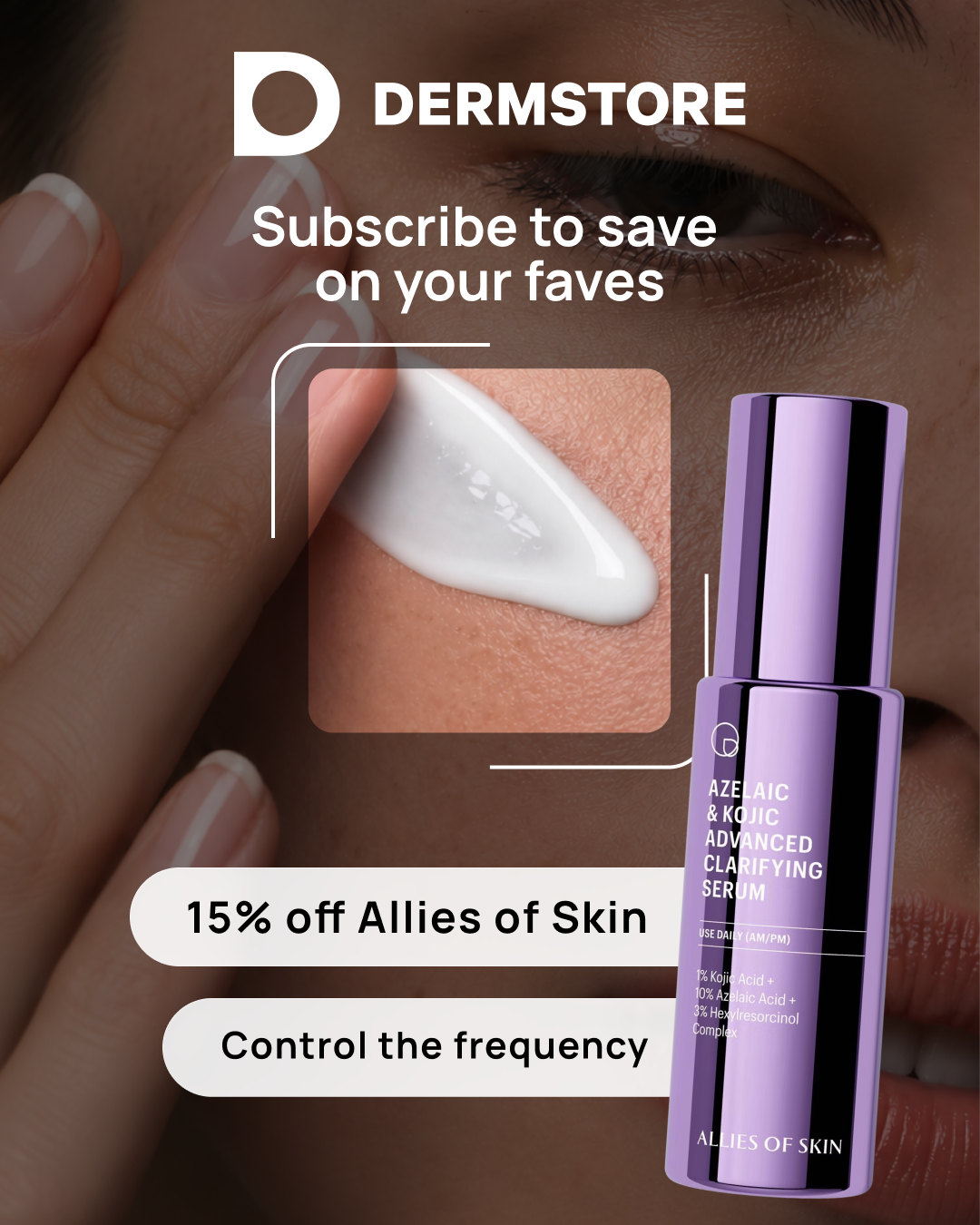Dermstore Facebook ad: Never Run Out Again