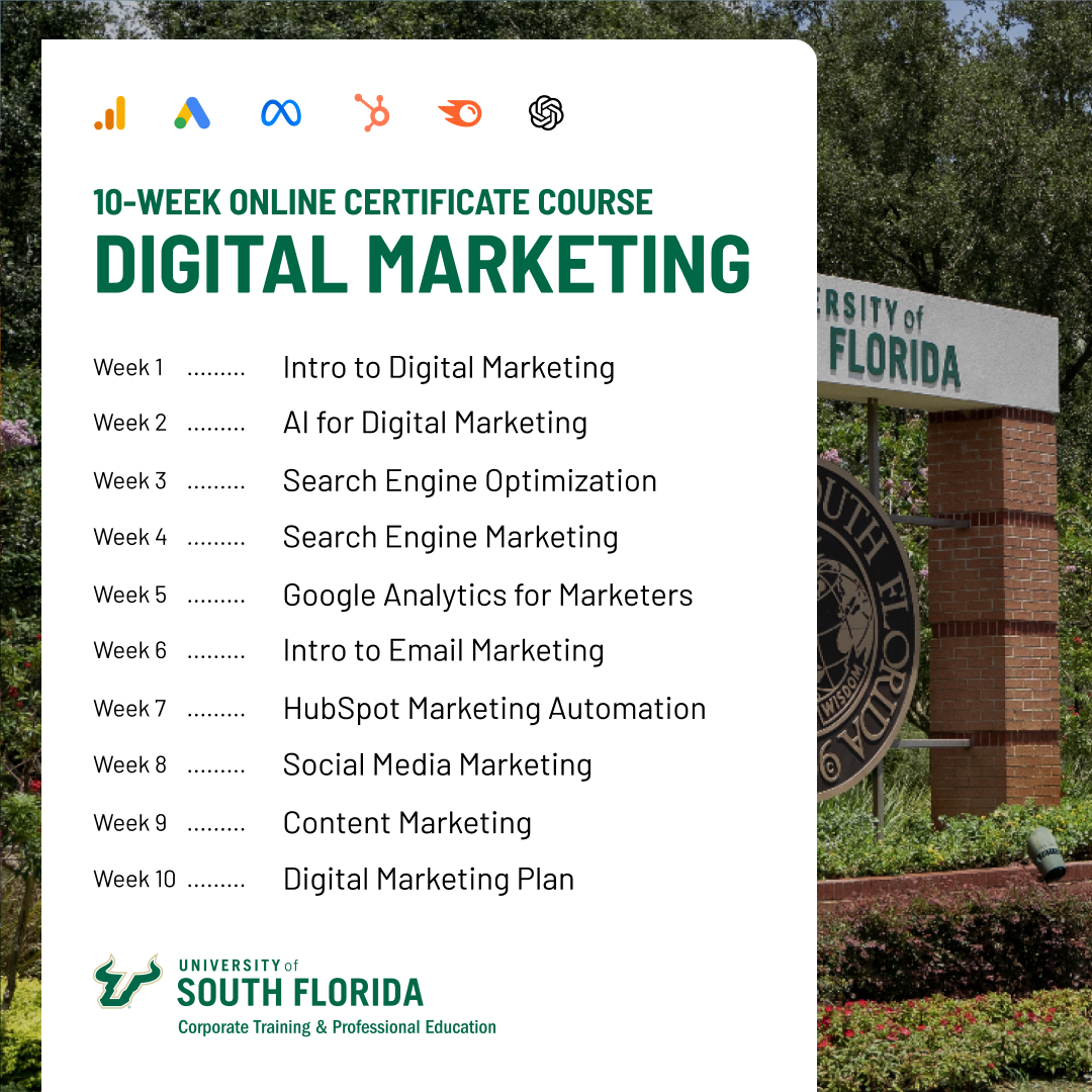 USF Corporate Training and Professional Education Online Certificates Facebook ad