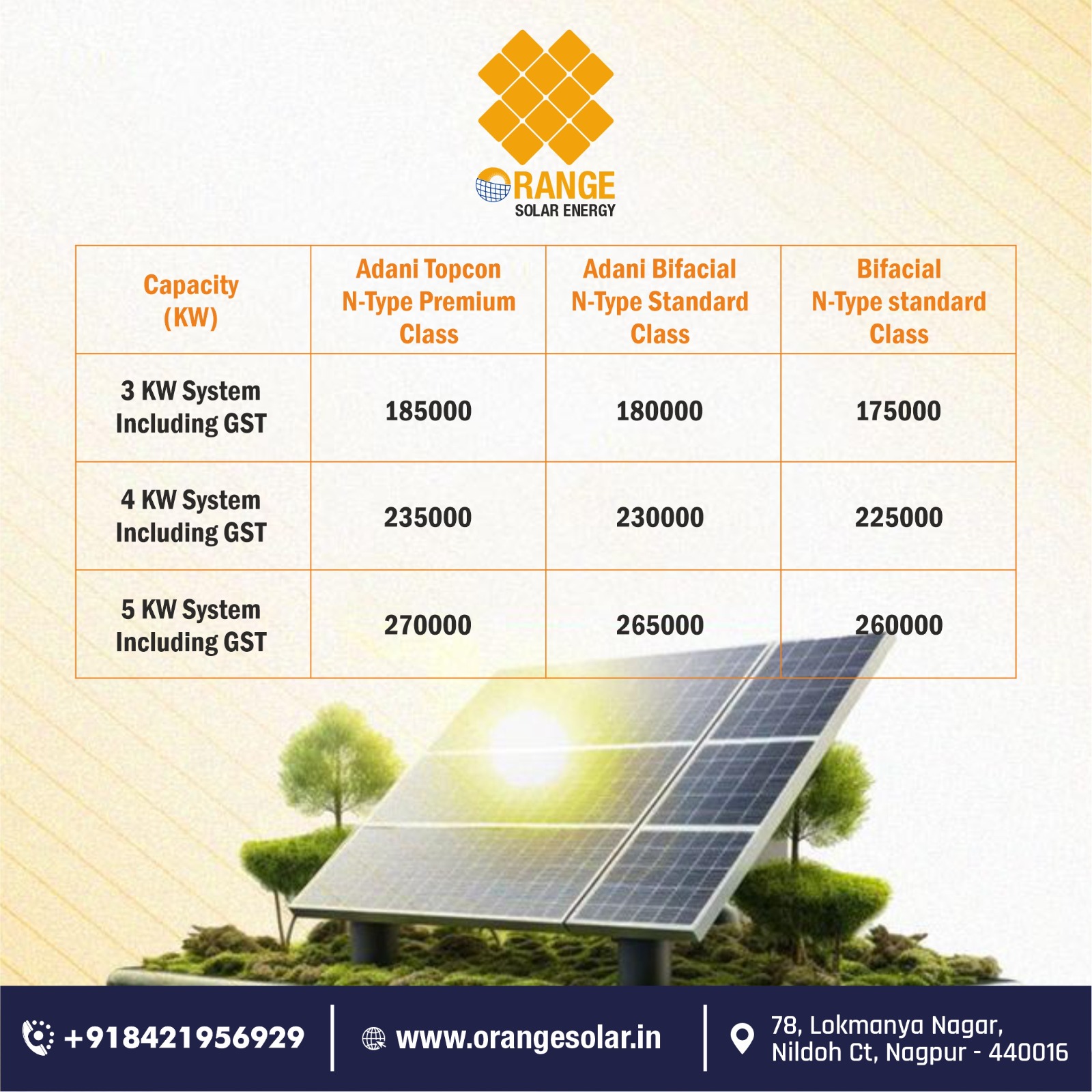 Orange Solar Energy Nagpurrr Facebook ad: Save Up to 90% on Electricity Bills