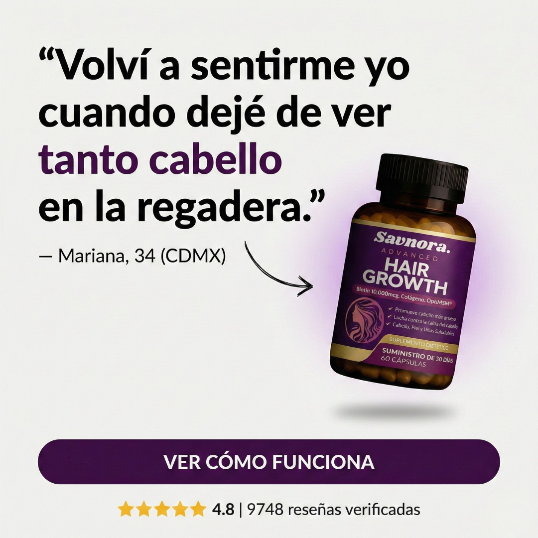 Savnora Facebook ad: Haz que tu cabello vuelva a crecer