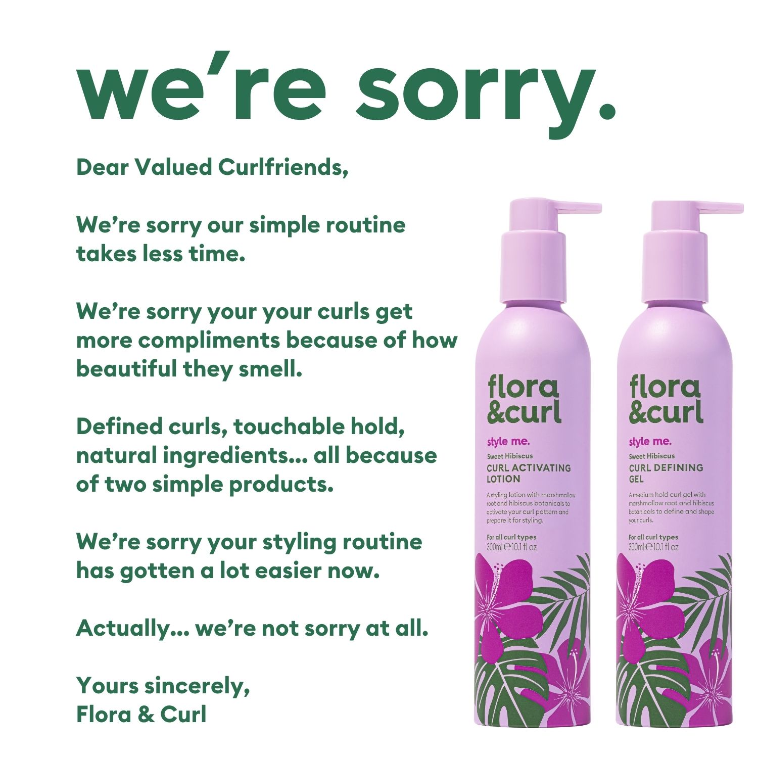 Flora & Curl Haircare Facebook ad