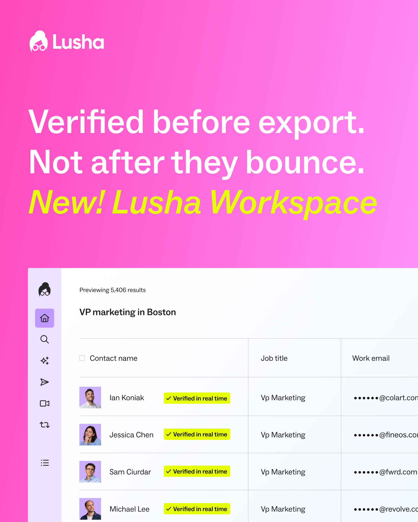 Lusha Facebook ad