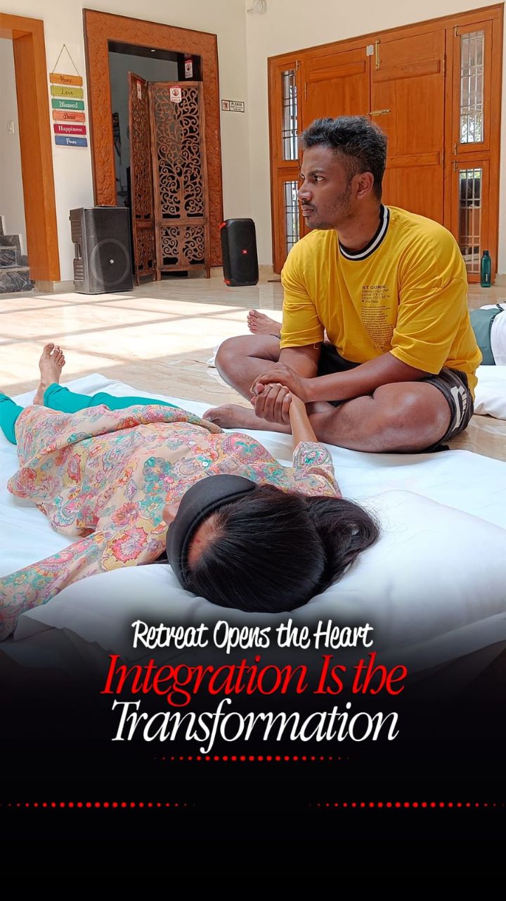 Humming Nest Facebook ad: Most people think transformation happens inside a retreat.