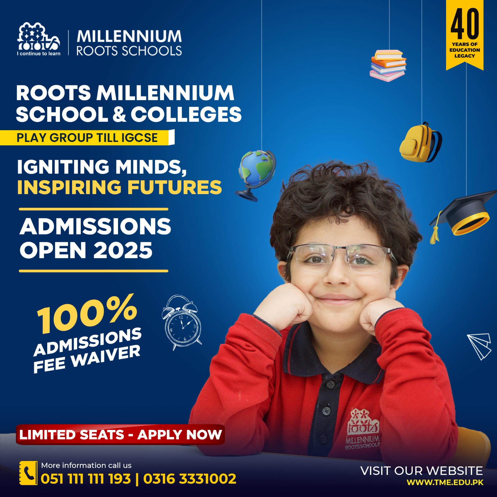 Roots Millennium School, Liverpool Campus, Hyderabad Facebook ad: Admissions Open!