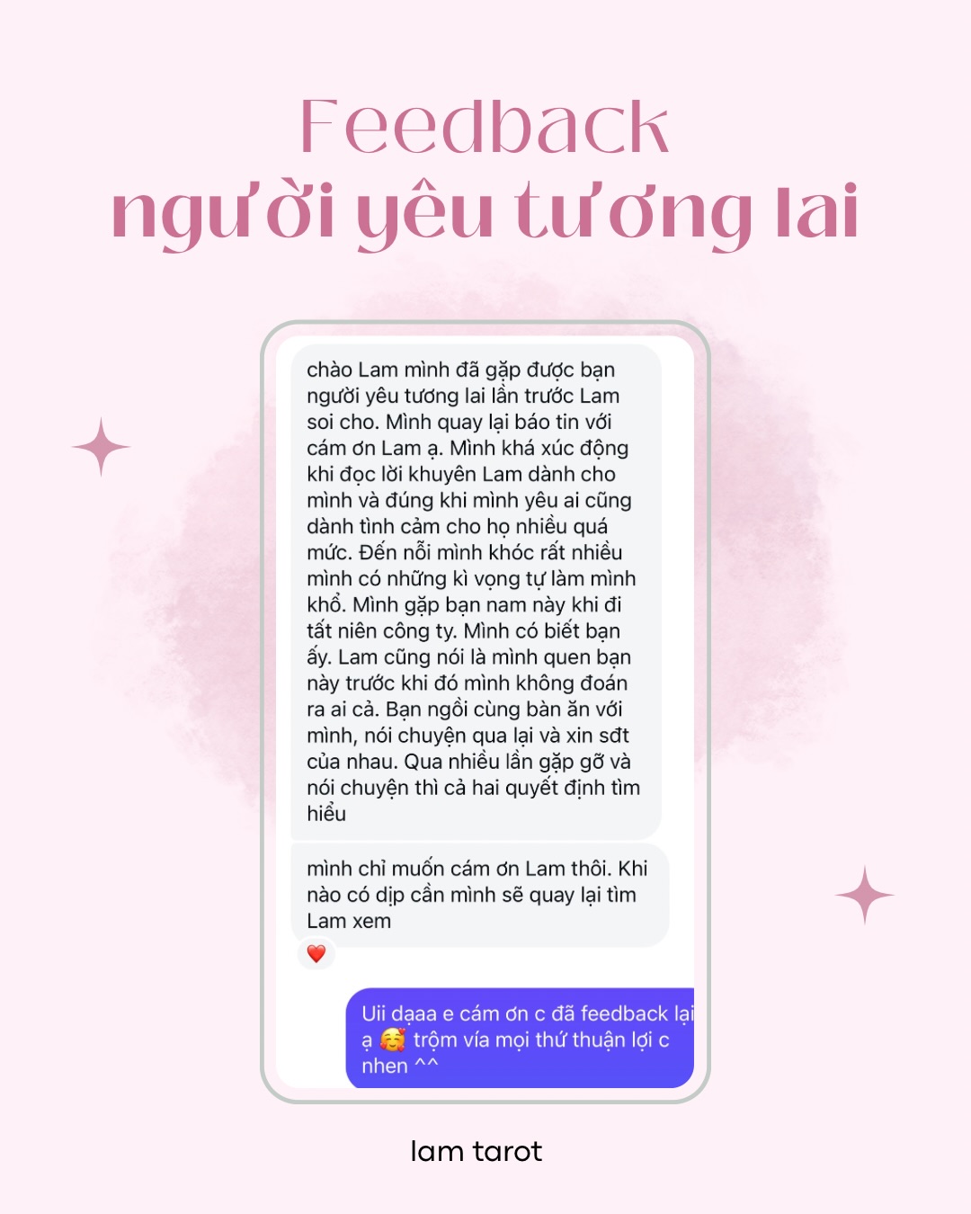 Tử vi - Tarot nhà Moon Facebook ad: Gói NGƯỜI YÊU TƯƠNG LAI nhà Lam.