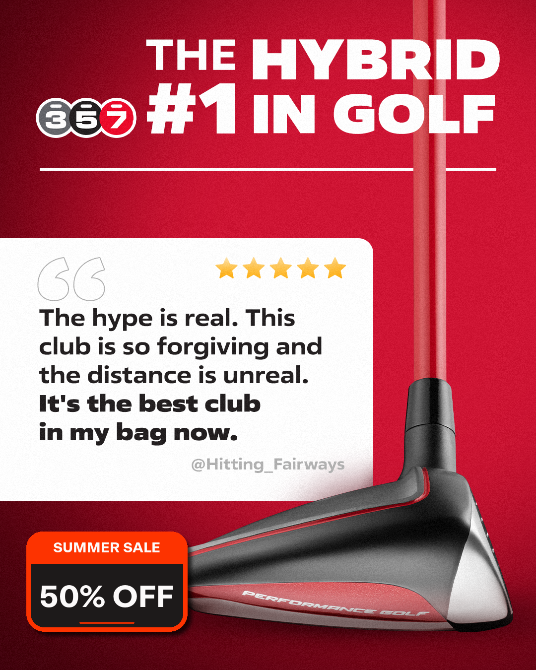 Performance Golf Facebook ad