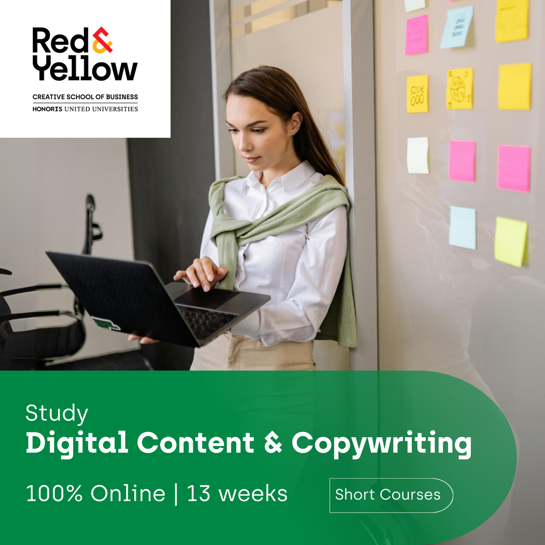 Red & Yellow School Facebook ad: Learn from industry experts and start creating high-impact…