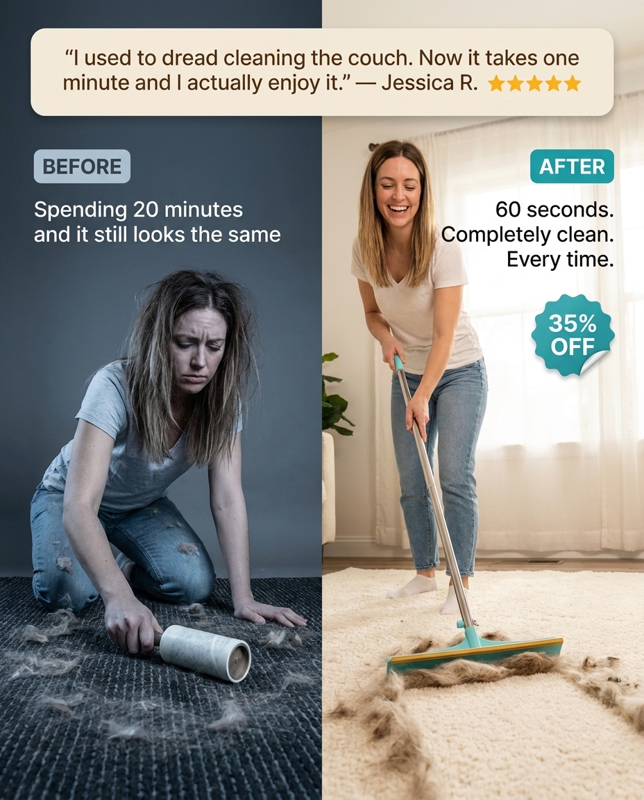Cozee Clean Facebook ad: The #1 Pet Hair/Lint/Dust Cleaner