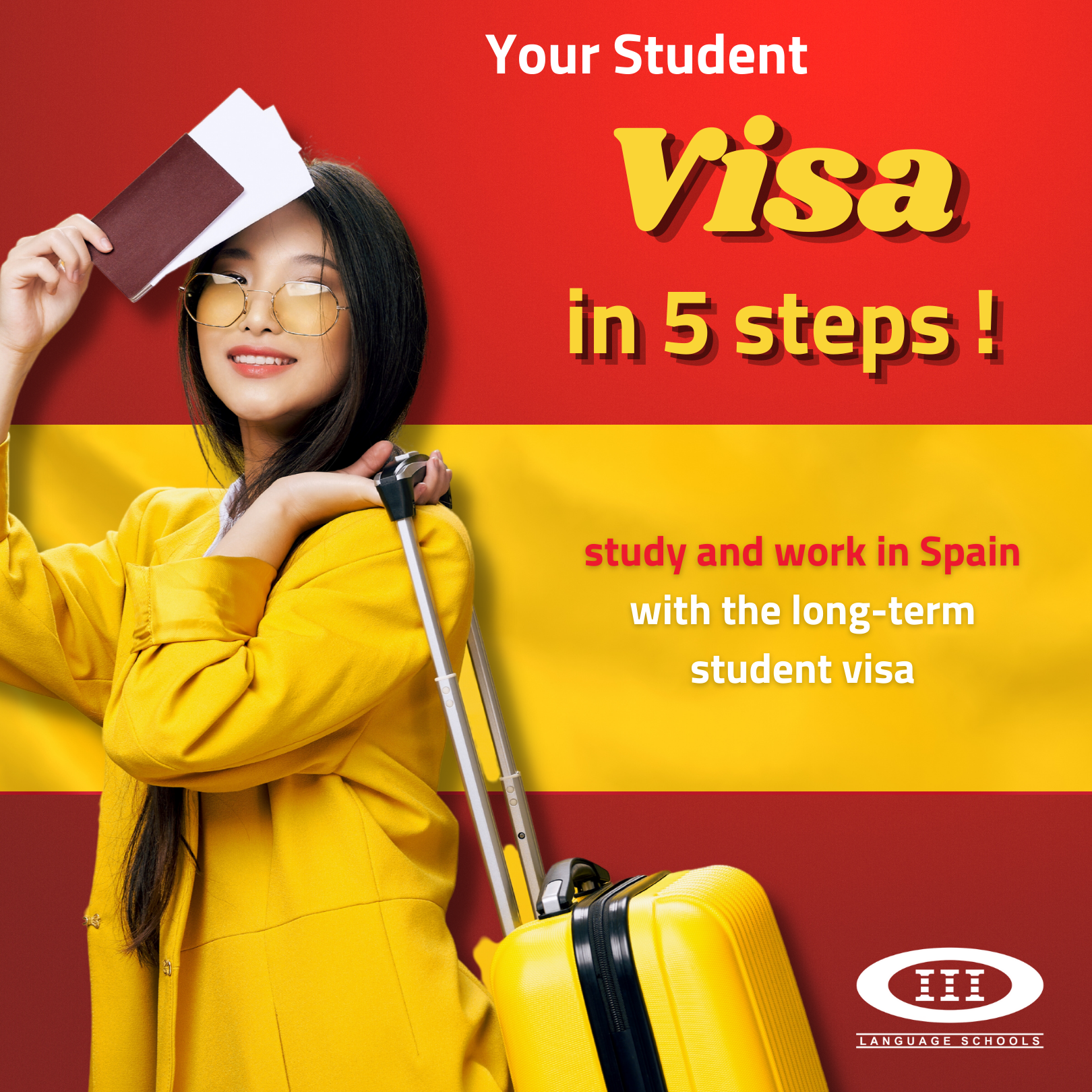 Instituto Internacional de Idiomas Facebook ad: Visas for Language students