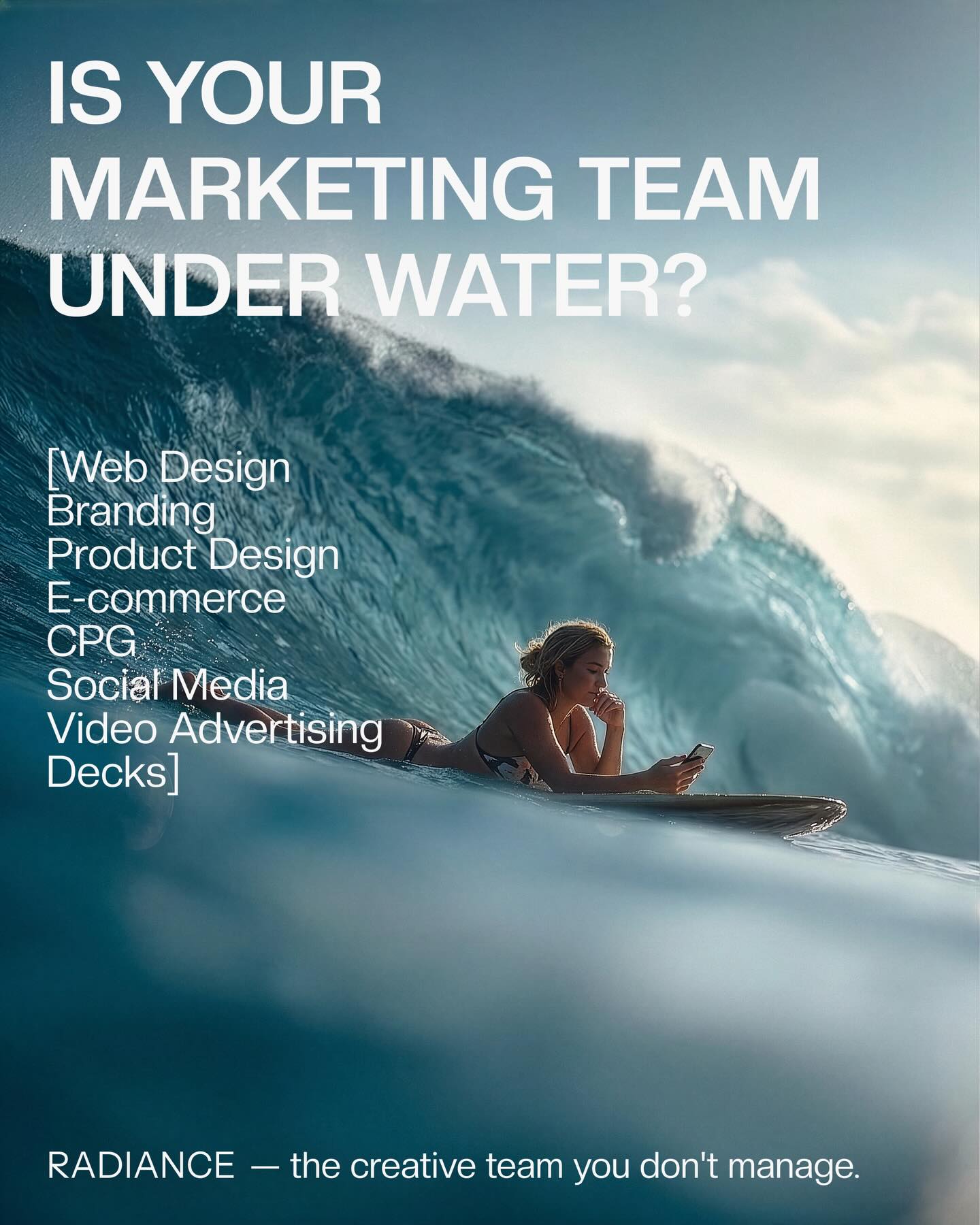 Radiance Digital Design Facebook ad: Drowning in deliverables?