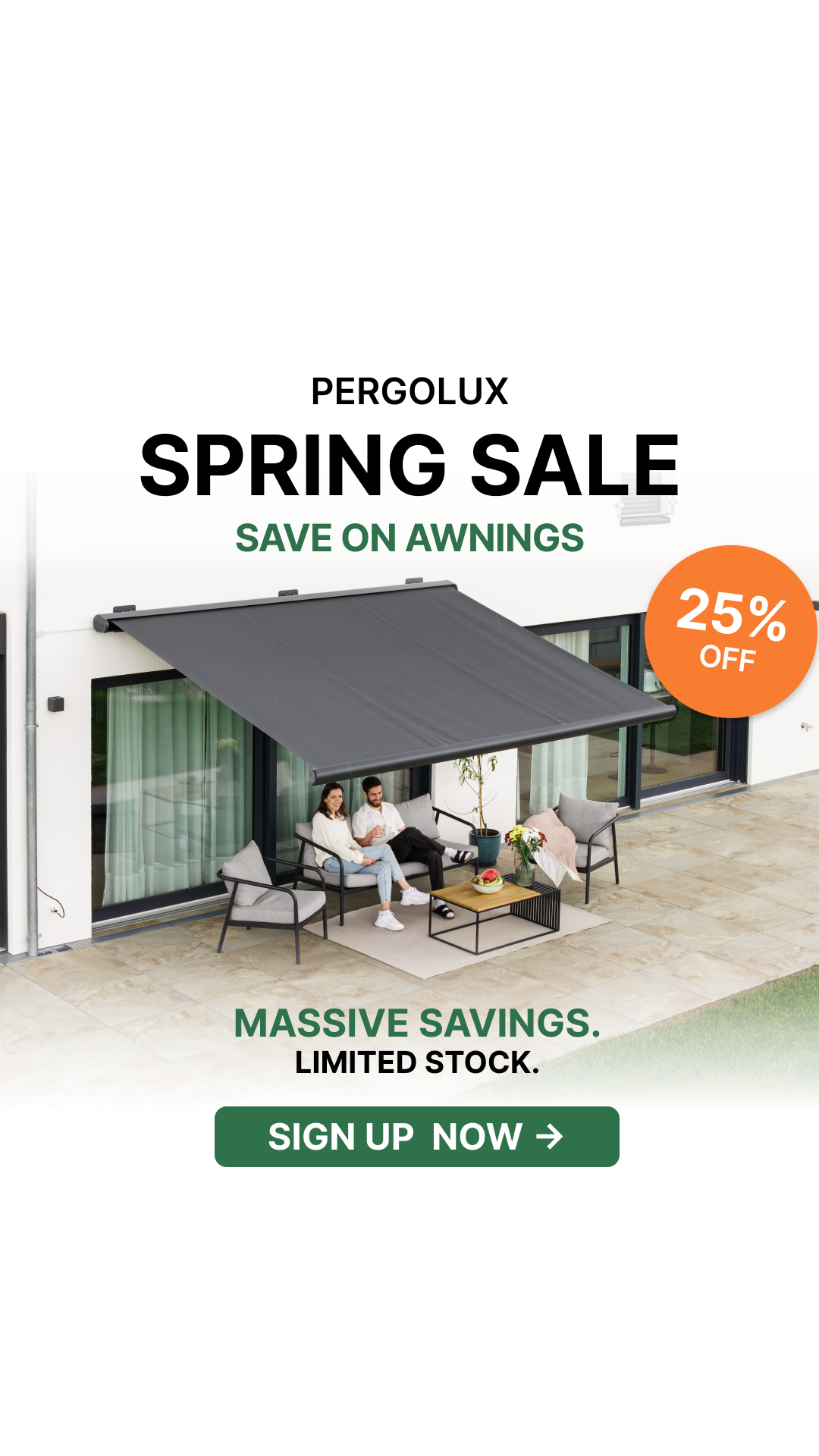 pergolux.au Facebook ad: Scandinavian Design - Built For Every Season