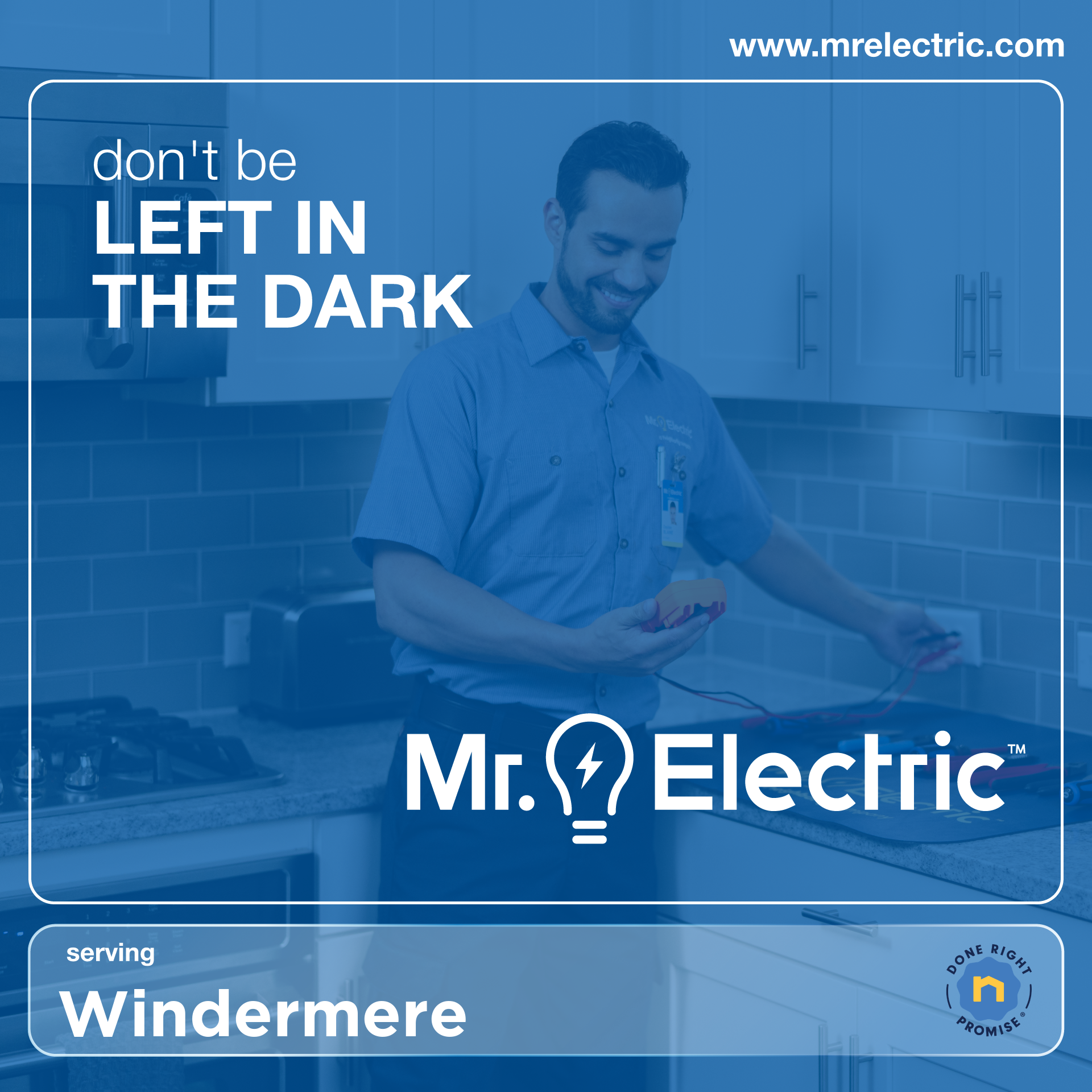 Mr. Electric of Winter Garden Facebook ad: Mr. Electric Does It Right