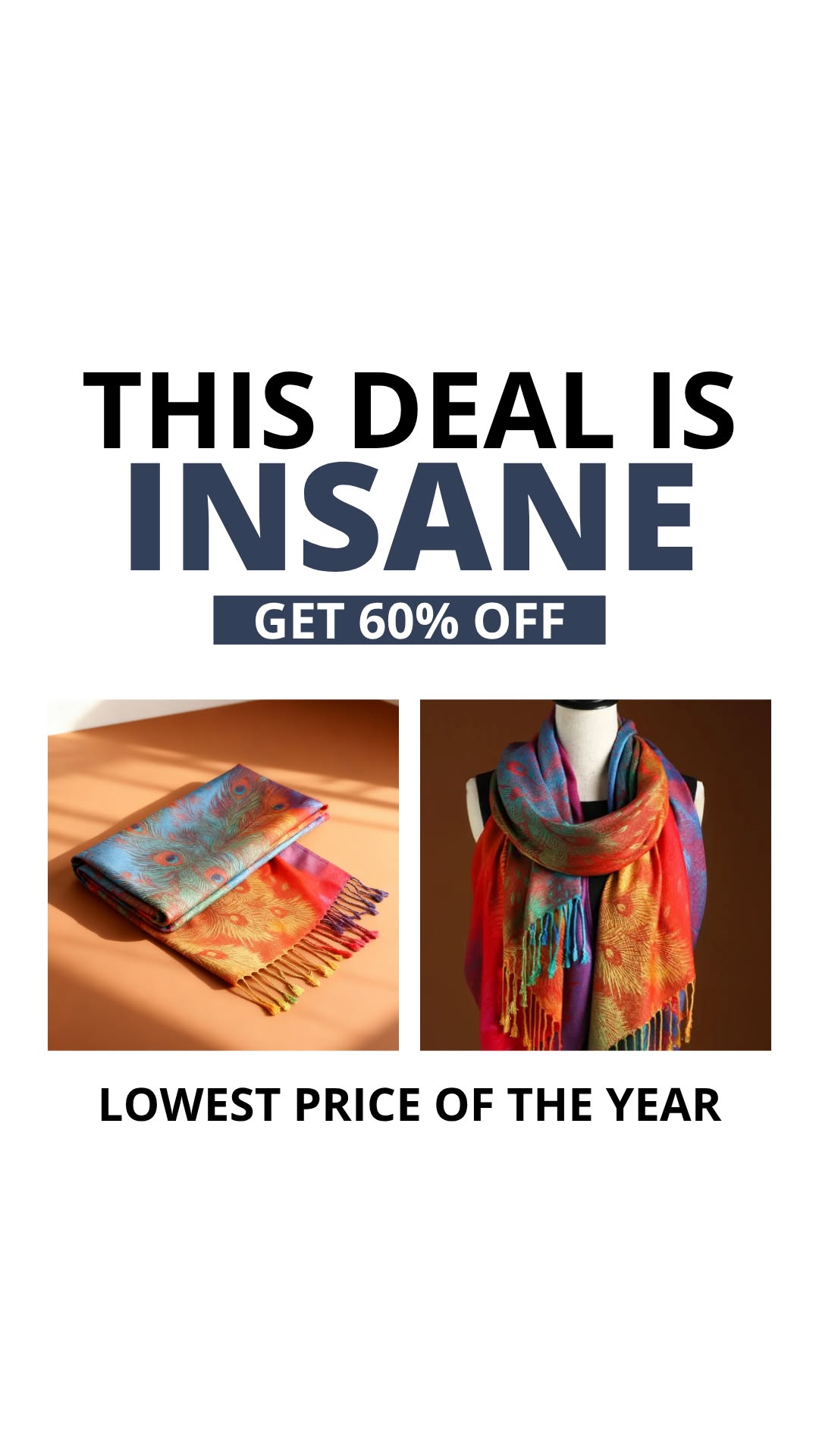 Harper-Heights Online Facebook ad: Boho Cashmere Wrap