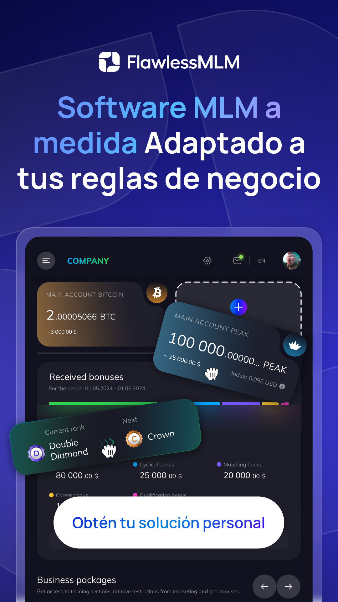 FlawlessMLM Global Facebook ad: Infraestructura MLM White-Label