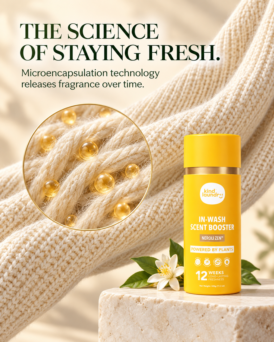 Kind Laundry Facebook ad: Fragrance That Waits in Your Fabric and Releases When You…