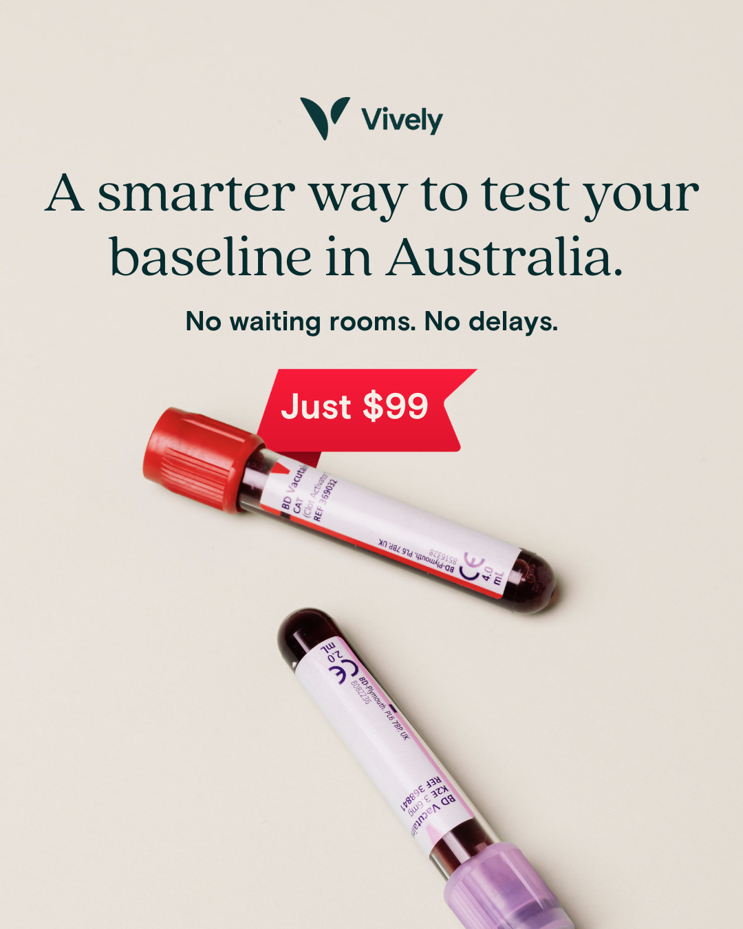 Vively Facebook ad: Get A Health Check For Only $99