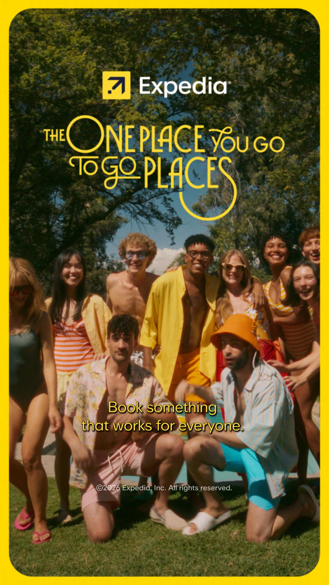 Expedia Facebook ad: One Place for Friendcations | Expedia