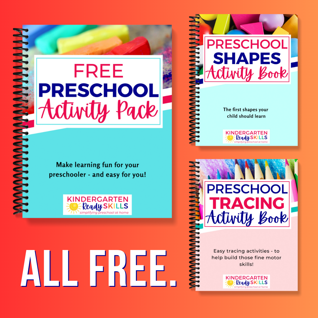 Kindergarten Ready Facebook ad: 3 Most Popular Activity Books FOR FREE