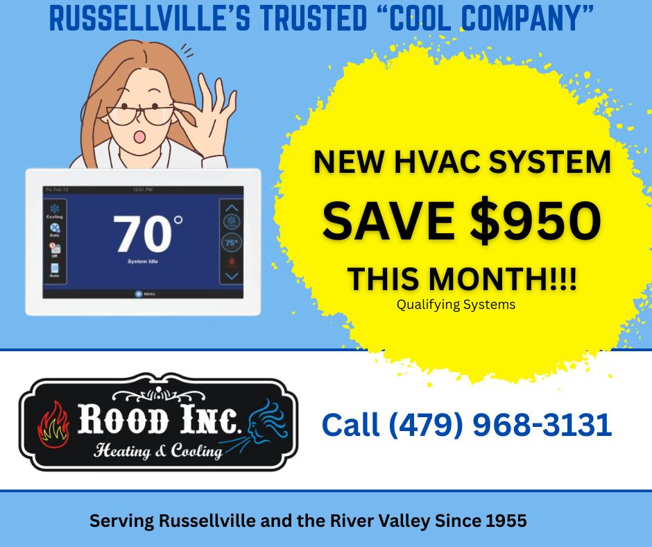 Rood Inc HVAC Plumbing Geothermal Russellville Arkansas Facebook ad