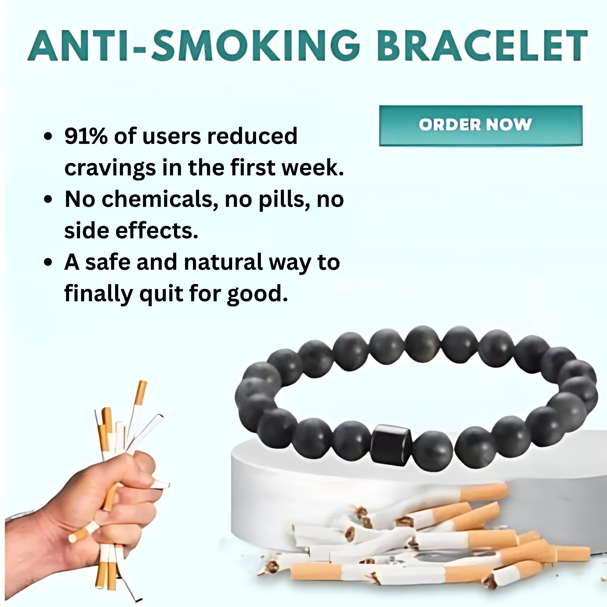 Grace Mills Facebook ad: Finally smoke-free, no withdrawal, no stress!