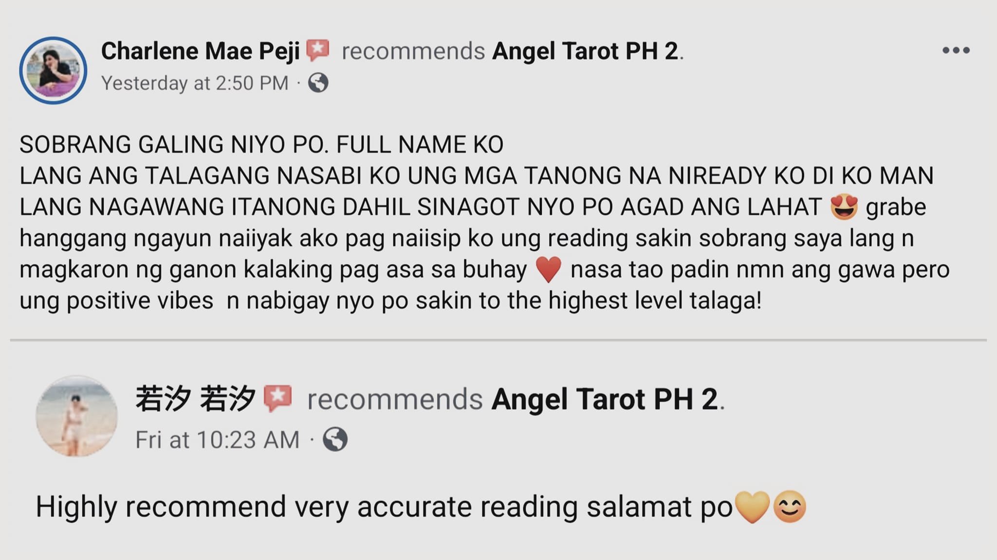 Angel Tarot PH 2 Facebook ad: For your guidance needs