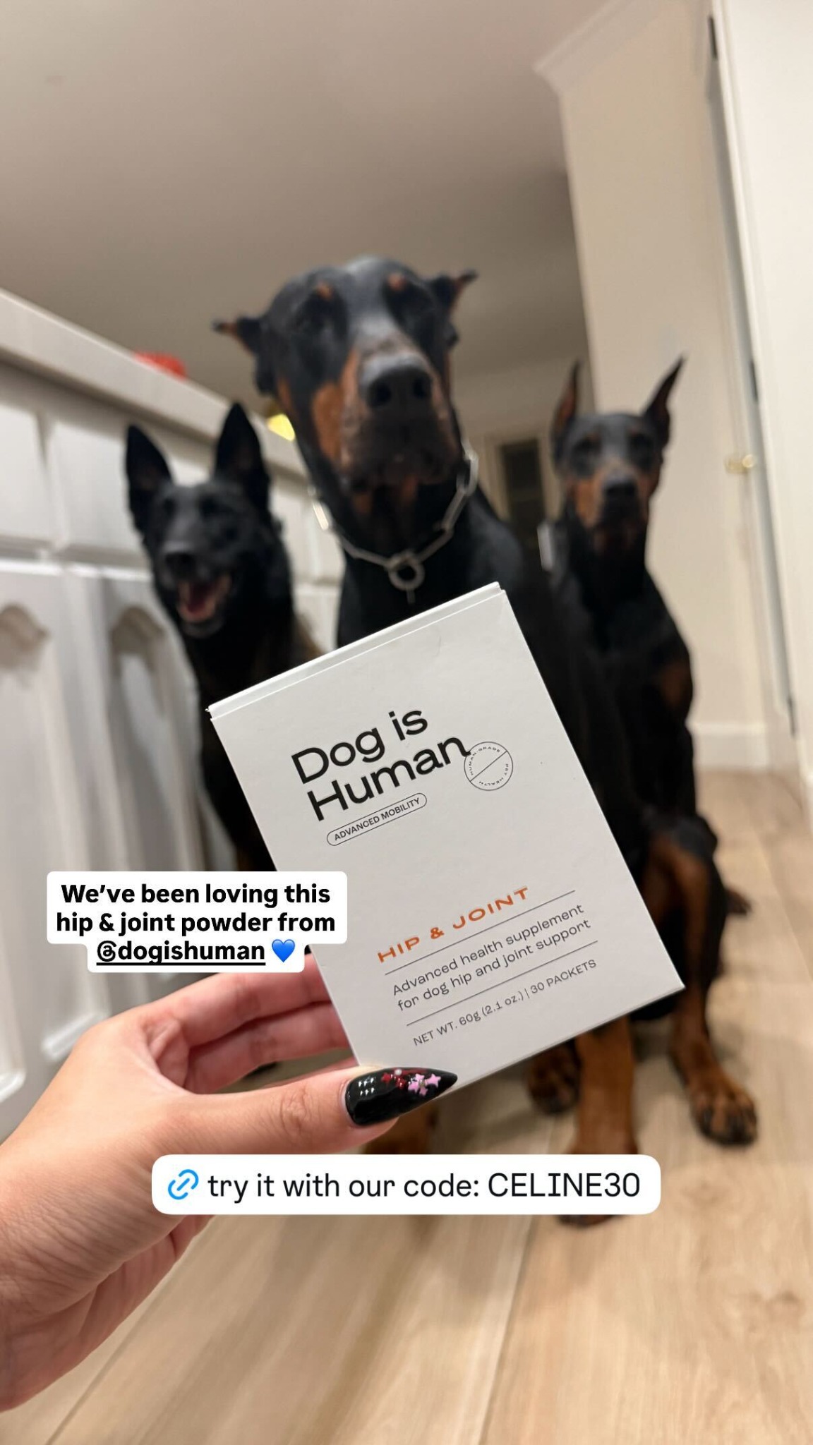 Celine Tails Facebook ad: Daily Hip & Joint Care, Real Results