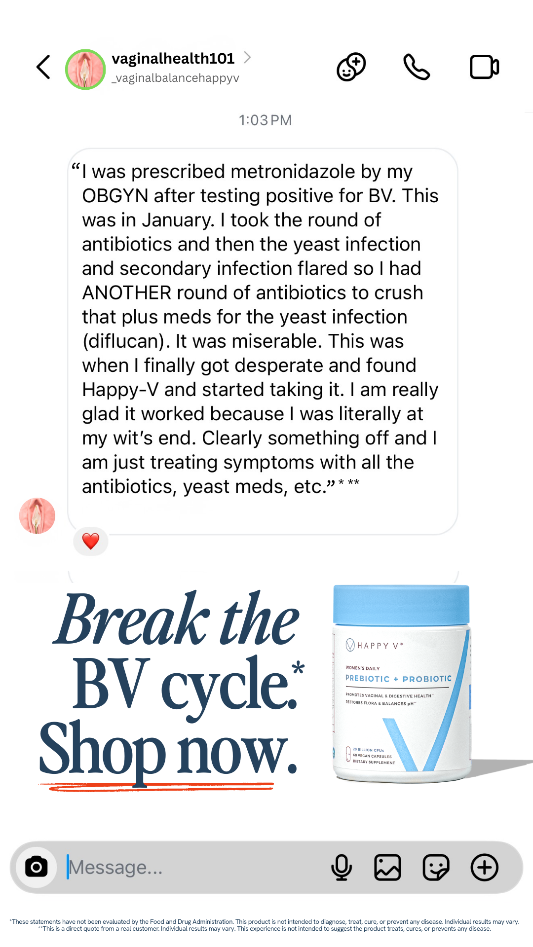 Happy V Facebook ad