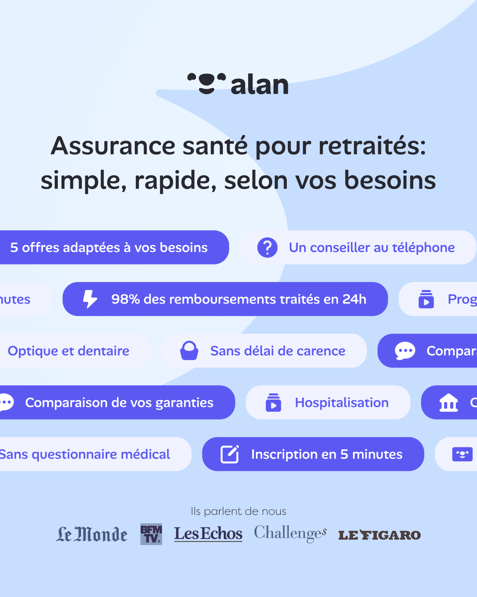 Alan Facebook ad: Inscrivez-vous en 5 min