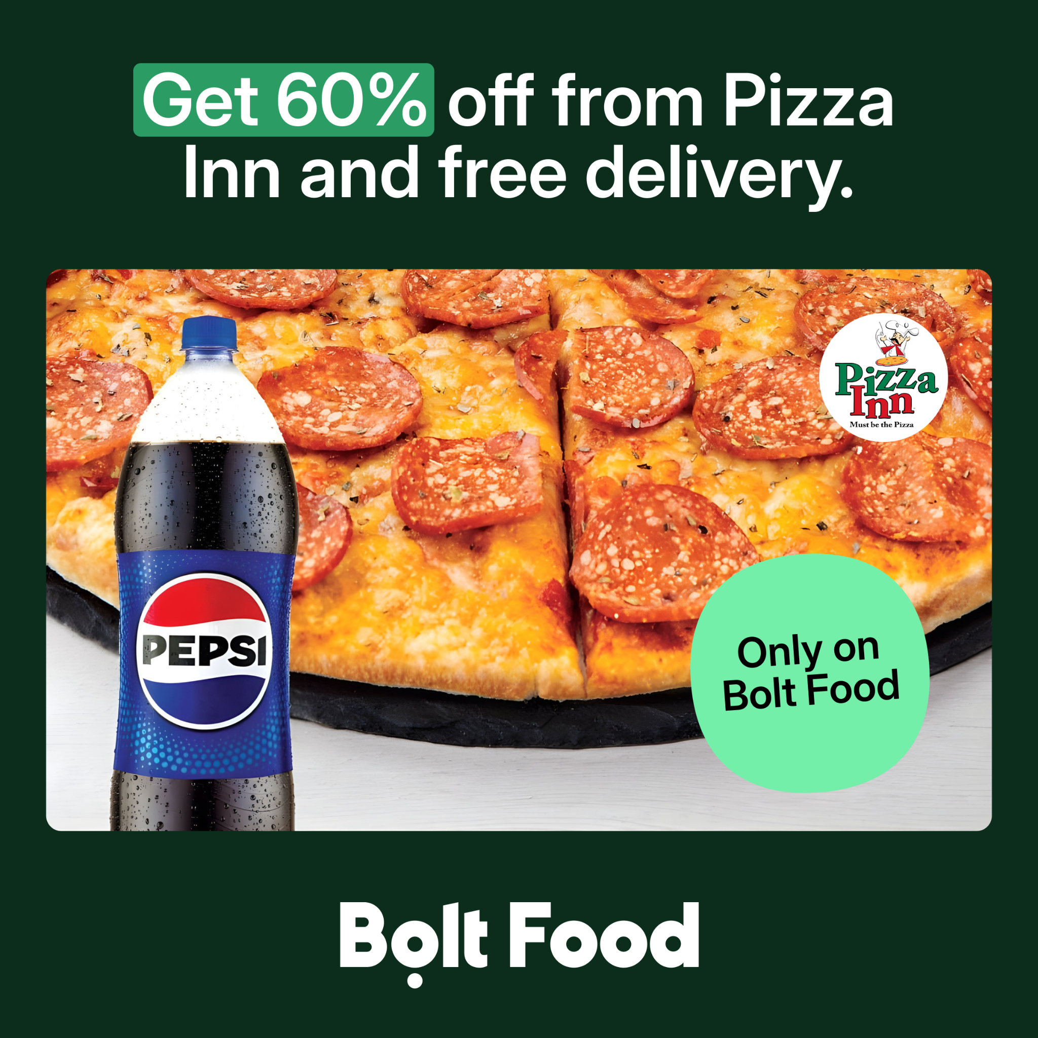 Bolt Food Facebook ad: Up to 60% off your order