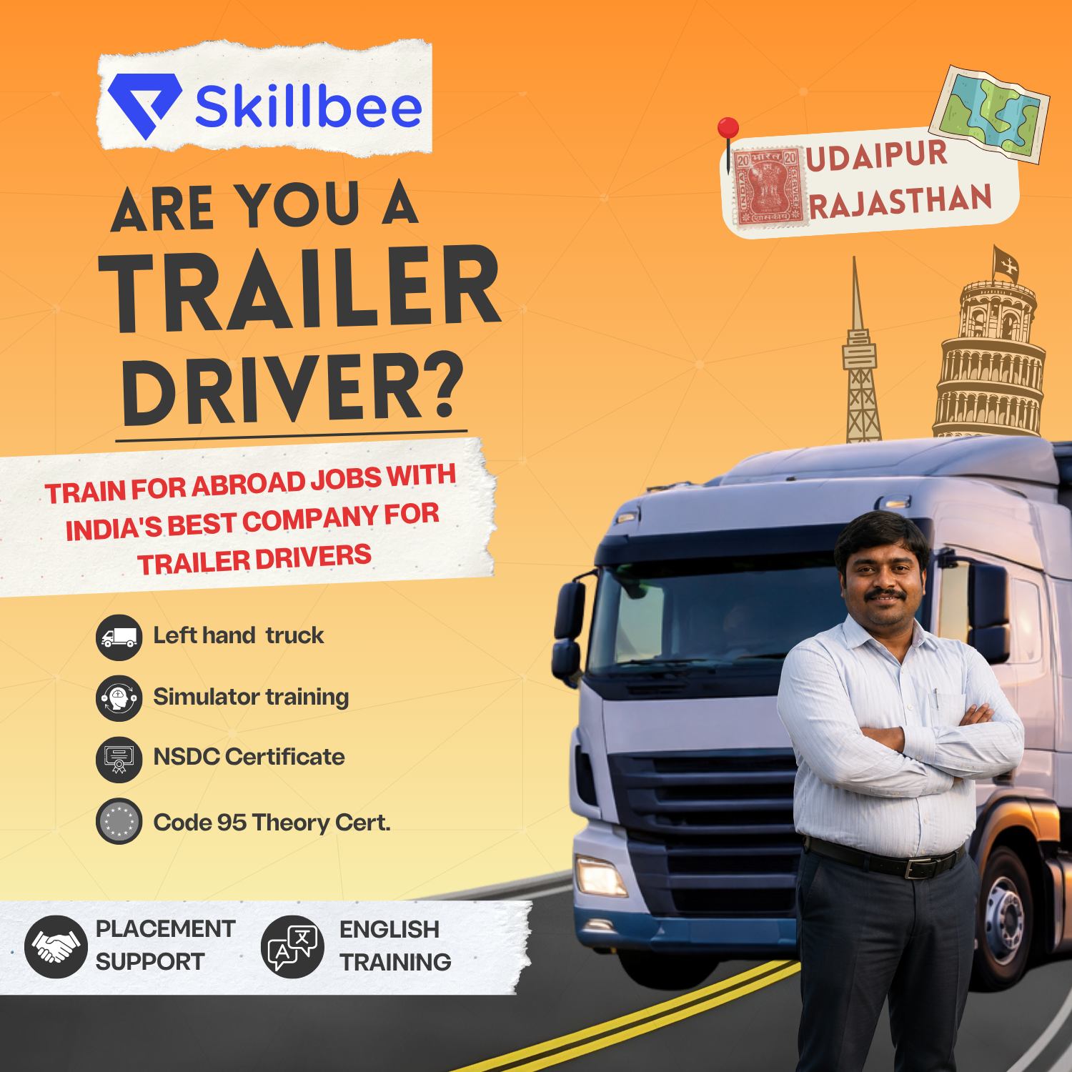 Skillbee International - Abroad Jobs Facebook ad: Training Karo, Europe Jao, Skillbee ke Saath